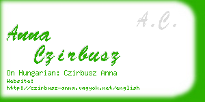 anna czirbusz business card